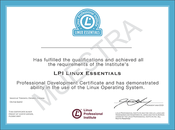 linuxessentials certificado